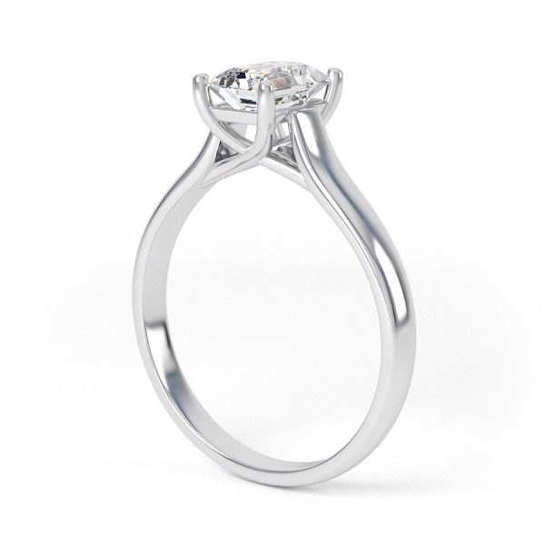 Eng - GEORGIA | Emerald cut Wide band Solitaire Engagement Ring - Image 3