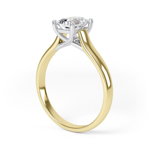 Eng - GEORGIA | Emerald cut Wide band Solitaire Engagement Ring - Image 6