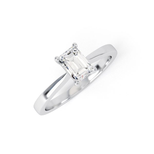 Eng - DYLAN | Emerald Cut tapering band Diamond Engagement Ring