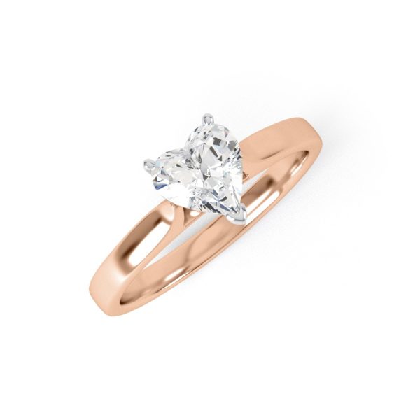 Eng - AMBER | Heart shape knife edge Straight edge Solitaire Engagement Ring - Image 7