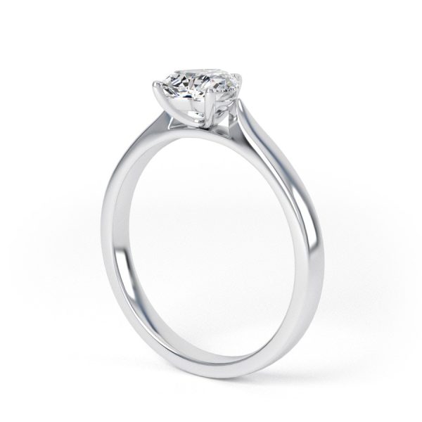 Eng - AMBER | Heart shape knife edge Straight edge Solitaire Engagement Ring - Image 3