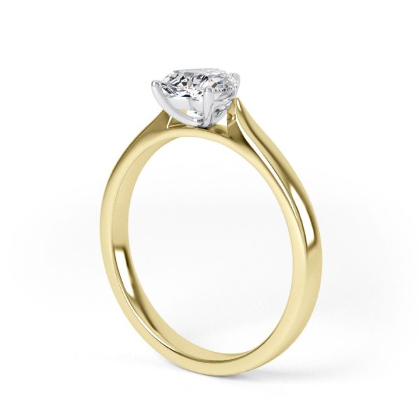 Eng - AMBER | Heart shape knife edge Straight edge Solitaire Engagement Ring - Image 6