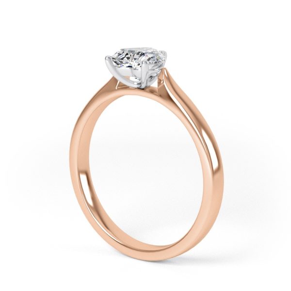 Eng - AMBER | Heart shape knife edge Straight edge Solitaire Engagement Ring - Image 9