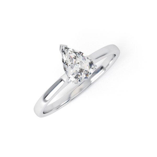 Eng - SKYE | Pear shape straight edge Solitaire Ring