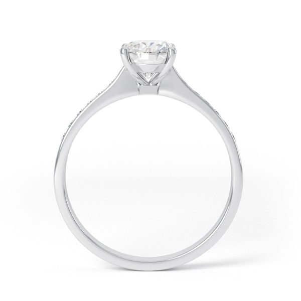 Eng - SAMARA | Oval shape Channel shoulder set Engagement Ring - Image 2