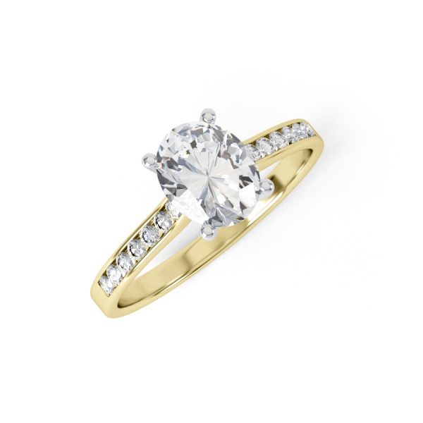 Eng - SAMARA | Oval shape Channel shoulder set Engagement Ring - Image 4