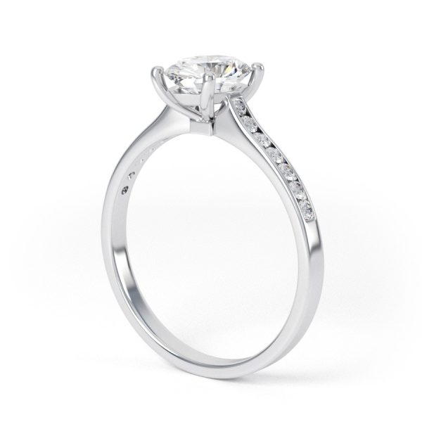 Eng - SAMARA | Oval shape Channel shoulder set Engagement Ring - Image 3