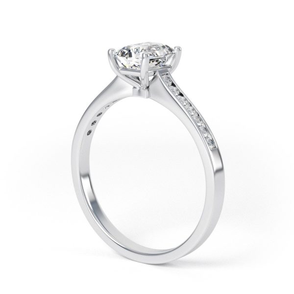 Eng - ANGEL | Slim Shoulder set Diamond Emerald cut Engagement Ring - Image 3