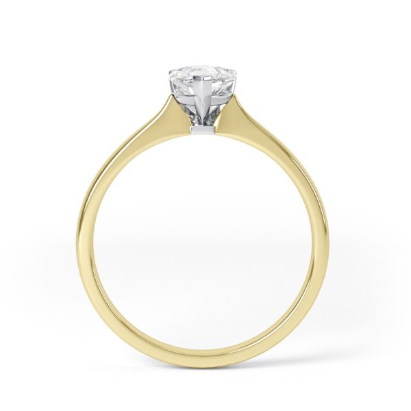 Eng - KENDRA | Pear shape knife edge solitaire diamond ring - Image 5