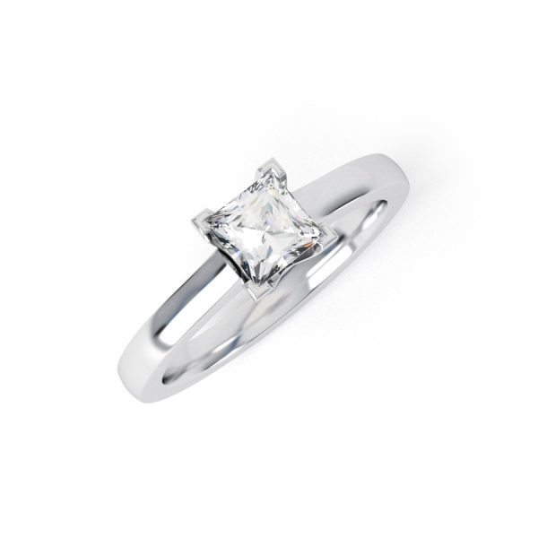 Eng - MAGGIE | Wide Band Square Set Princess cut Engagement Ring