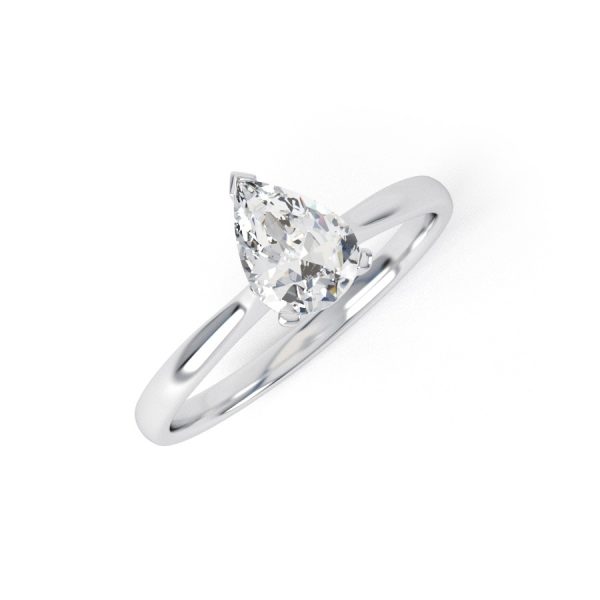 Eng - KENDRA | Pear shape knife edge solitaire diamond ring