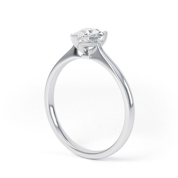 Eng - KENDRA | Pear shape knife edge solitaire diamond ring - Image 3