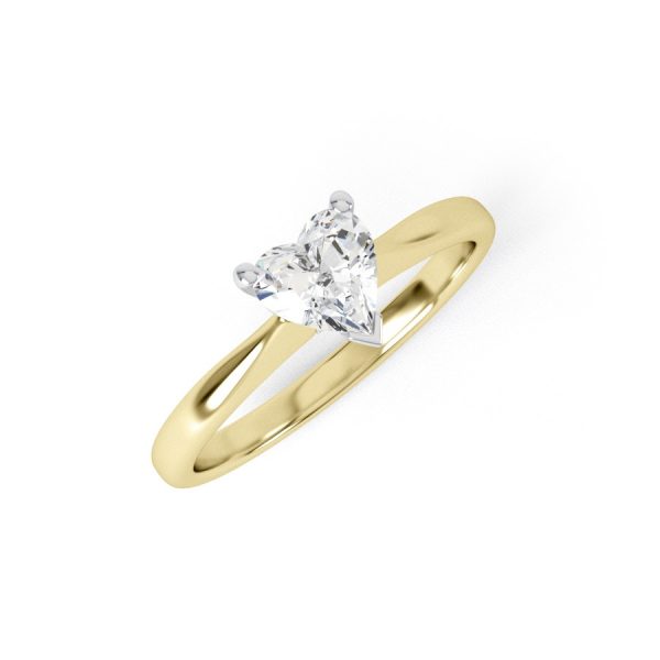 Eng - HARLOW | Heart shape Tapering Petite Diamond Engagement Ring - Image 4