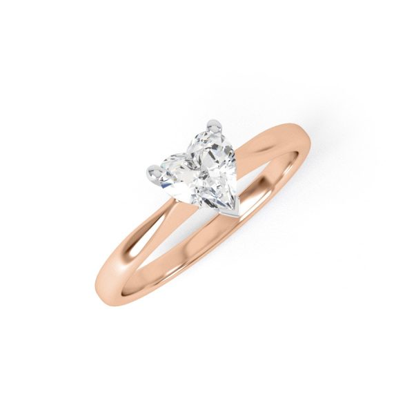 Eng - HARLOW | Heart shape Tapering Petite Diamond Engagement Ring - Image 7