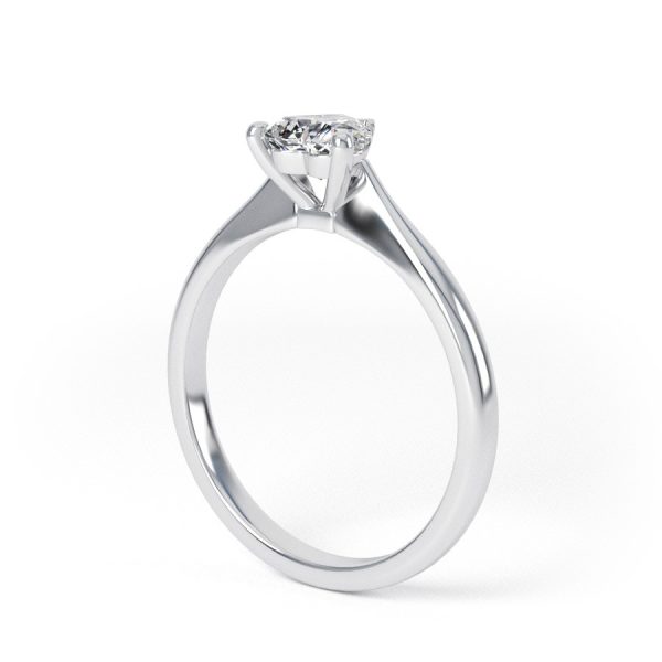 Eng - HARLOW | Heart shape Tapering Petite Diamond Engagement Ring - Image 3