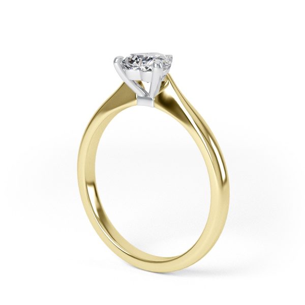 Eng - HARLOW | Heart shape Tapering Petite Diamond Engagement Ring - Image 6