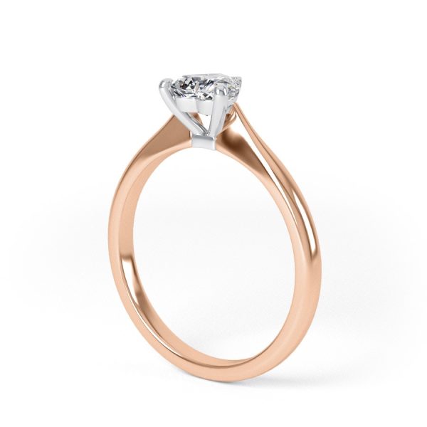 Eng - HARLOW | Heart shape Tapering Petite Diamond Engagement Ring - Image 9