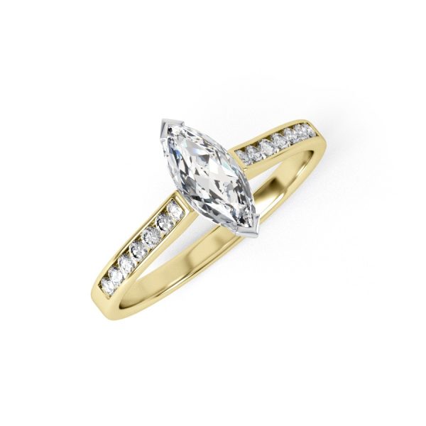 Eng - SHELBY | Marquise shape diamond channel shoulder set Engagement Ring - Image 4