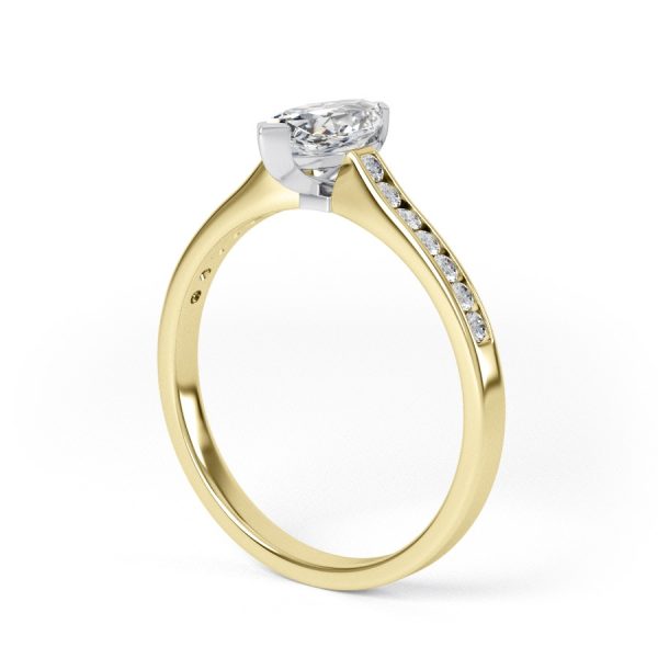 Eng - SHELBY | Marquise shape diamond channel shoulder set Engagement Ring - Image 6