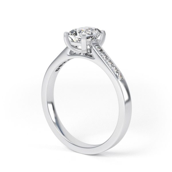 Eng - ISSY | Elegant Four Claw Tapering Style Solitaire Engagement Ring - Image 3