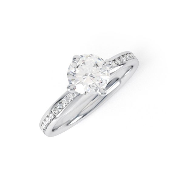 Eng - KINLEY | NEW Channel shoulder Set Engagement Ring