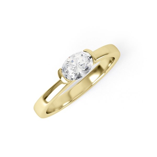 Eng - LEXI | Horizontal set Oval shape Diamond Engagement Ring - Image 4