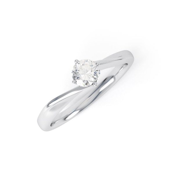 Eng - ADDISON | Slim Twist Set Diamond Engagement Ring