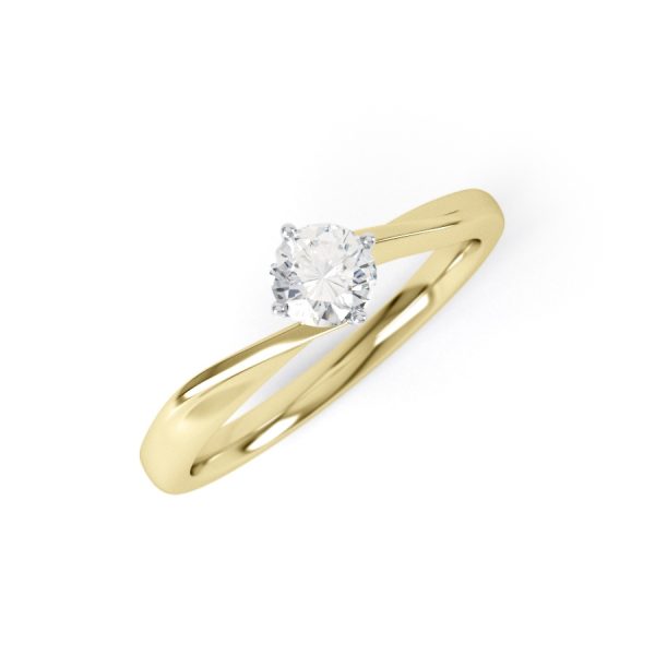 Eng - ADDISON | Slim Twist Set Diamond Engagement Ring - Image 4