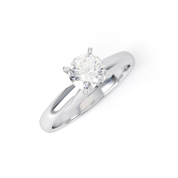 Eng - CALLIE | Knife Edge Four Claw Set Diamond Ring