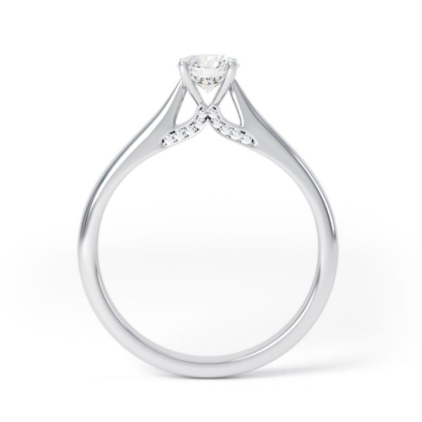 Eng - REAGAN | Wide Band Four Claw Diamond Ring - Image 3