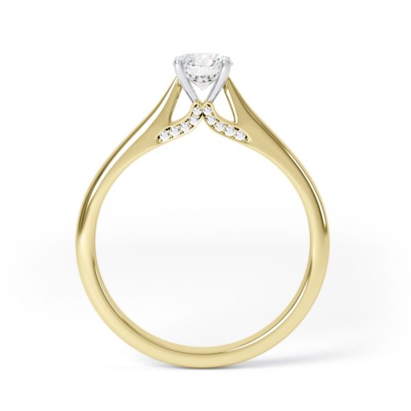 Eng - REAGAN | Wide Band Four Claw Diamond Ring - Image 4