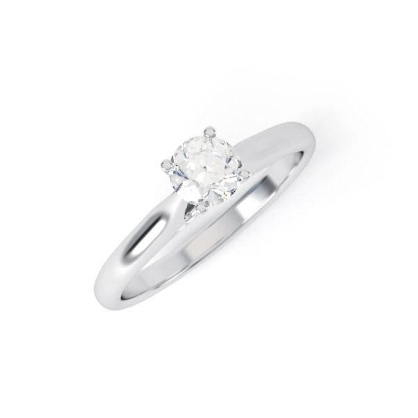 Eng - REAGAN | Wide Band Four Claw Diamond Ring