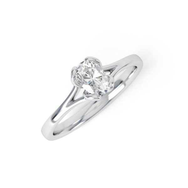 Eng - DESTINY | Split Shoulder oval shaped solitaire Engagement ring