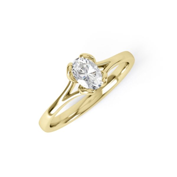 Eng - DESTINY | Split Shoulder oval shaped solitaire Engagement ring - Image 5