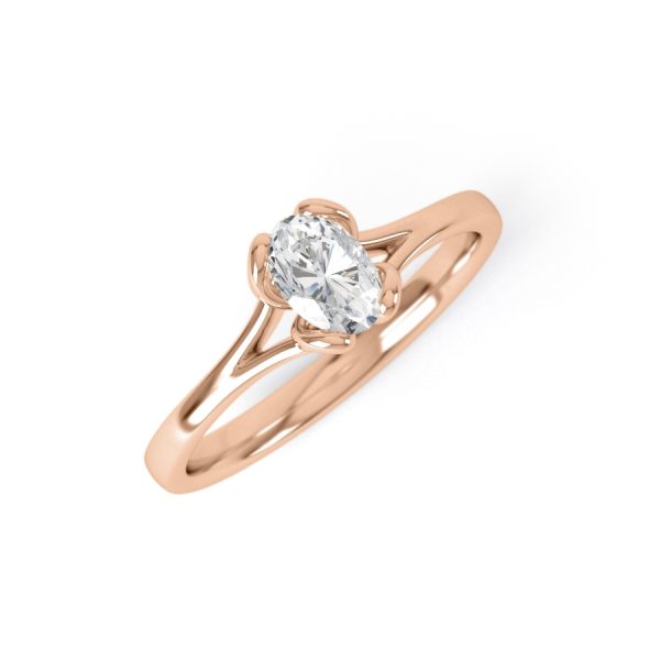 Eng - DESTINY | Split Shoulder oval shaped solitaire Engagement ring - Image 6