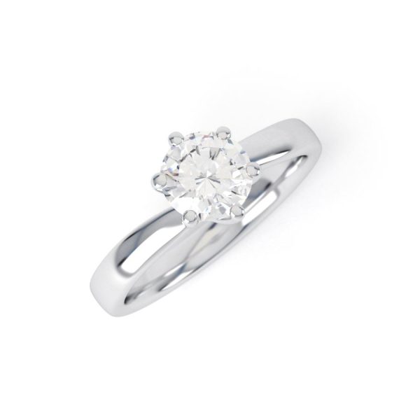 Eng - MORGAN | Six Claw Set Wide Diamond Cut Ring