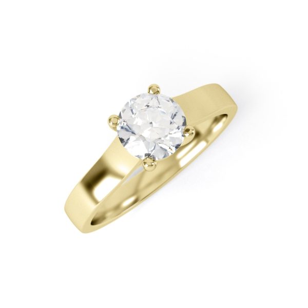 Eng - MACKENZIE | Wide Band Chunky Solitaire Engagement Ring - Image 4