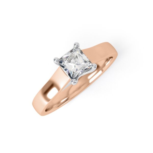 Eng - ELOISE | Four claw wide band princess cut engagement ring - Image 6