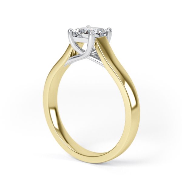 Eng - ELOISE | Four claw wide band princess cut engagement ring - Image 8