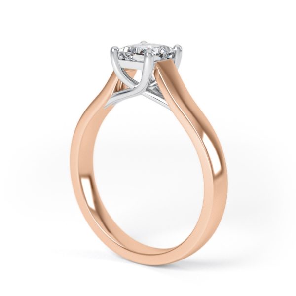 Eng - ELOISE | Four claw wide band princess cut engagement ring - Image 9