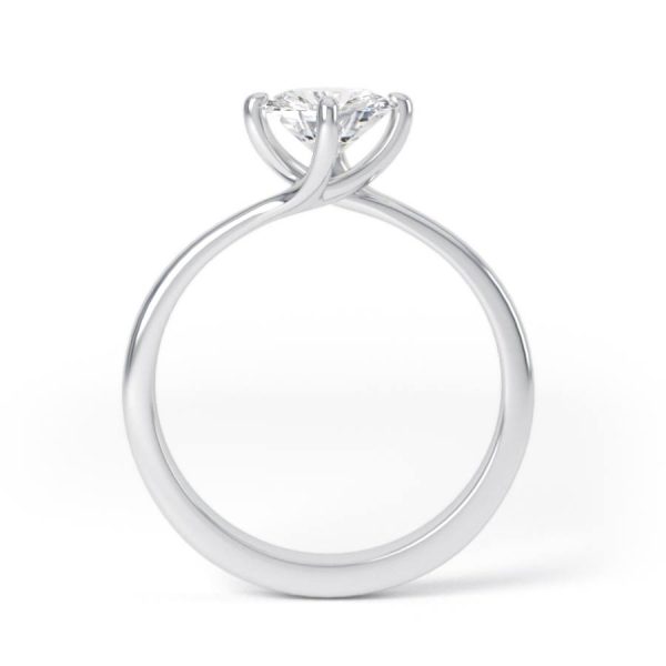 Eng - FINLEY | NSEW Petite Tapering 4 Twisted Claw Round Cut Engagement Ring - Image 2