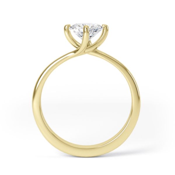 Eng - FINLEY | NSEW Petite Tapering 4 Twisted Claw Round Cut Engagement Ring - Image 5