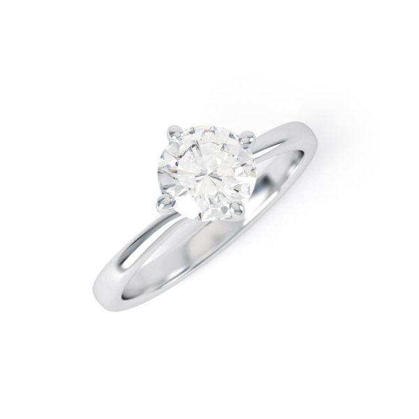 Eng - FINLEY | NSEW Petite Tapering 4 Twisted Claw Round Cut Engagement Ring