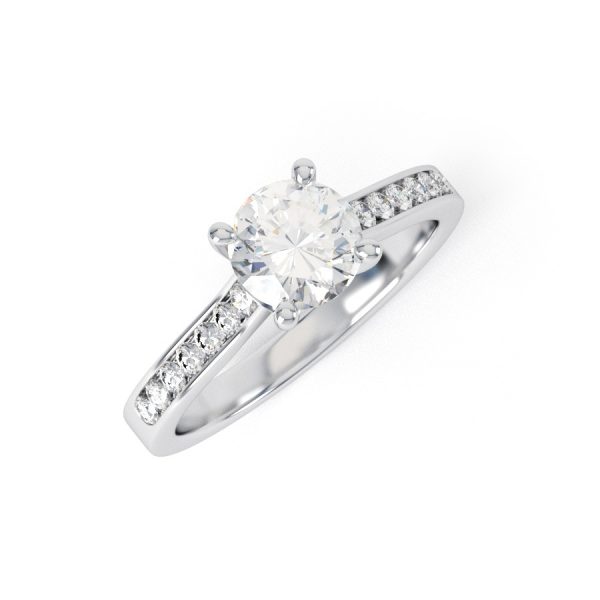 Eng - REESE | Round Straight Shoulder Set Engagement Ring