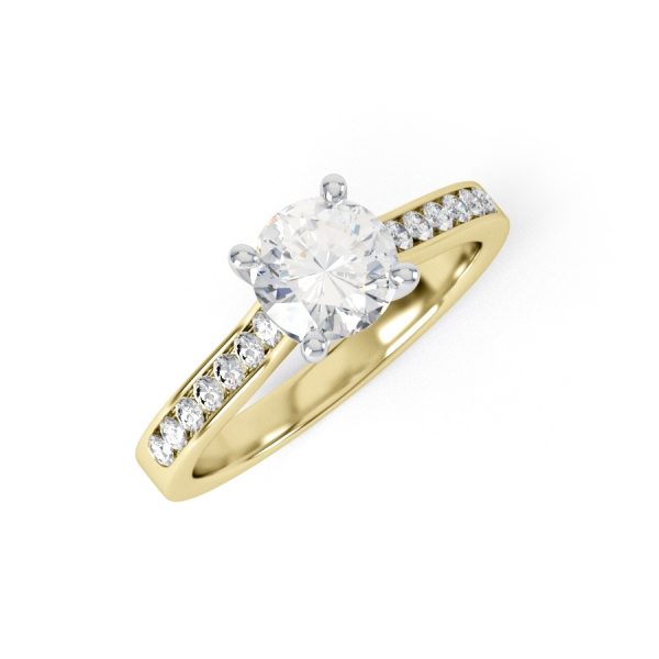 Eng - REESE | Round Straight Shoulder Set Engagement Ring - Image 4