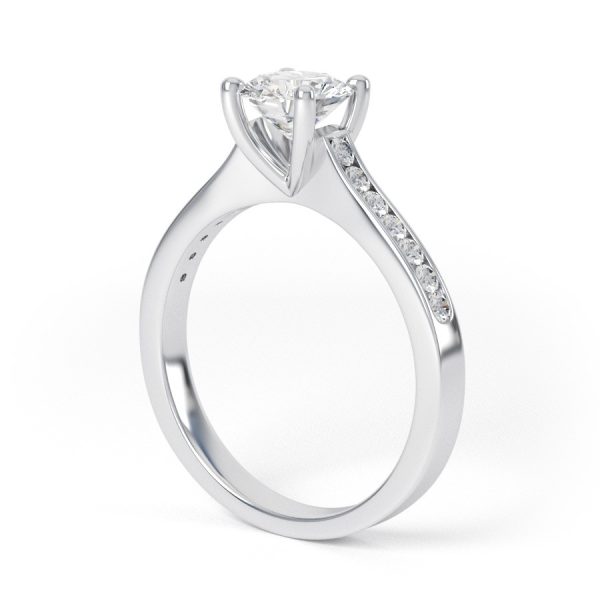 Eng - REESE | Round Straight Shoulder Set Engagement Ring - Image 3