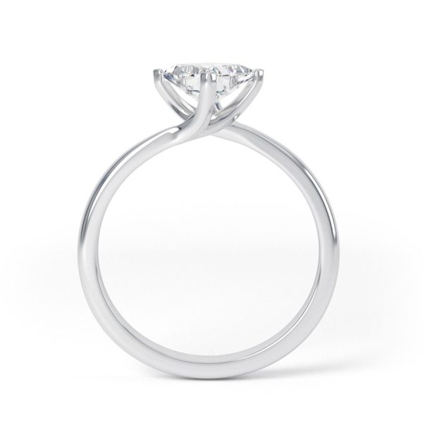 Eng - DRESBY | NEW Petite band Princess cut Engagement Ring - Image 2