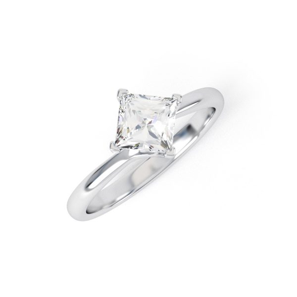 Eng - DRESBY | NEW Petite band Princess cut Engagement Ring