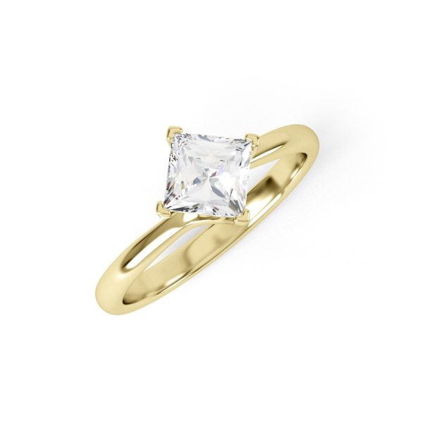 Eng - DRESBY | NEW Petite band Princess cut Engagement Ring - Image 5