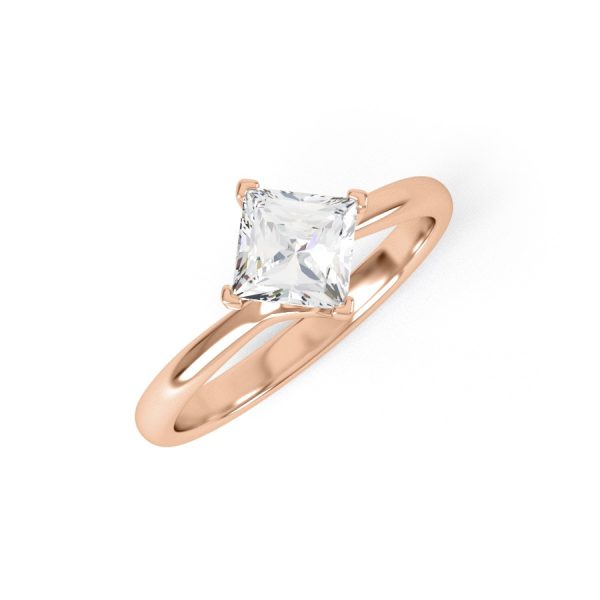 Eng - DRESBY | NEW Petite band Princess cut Engagement Ring - Image 6